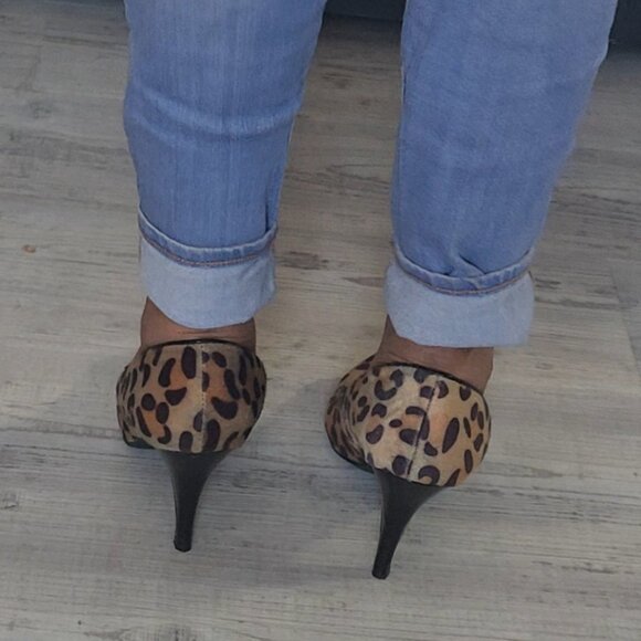 Fergalicious Leopard Fur Heels Size 8 - Picture 5 of 7